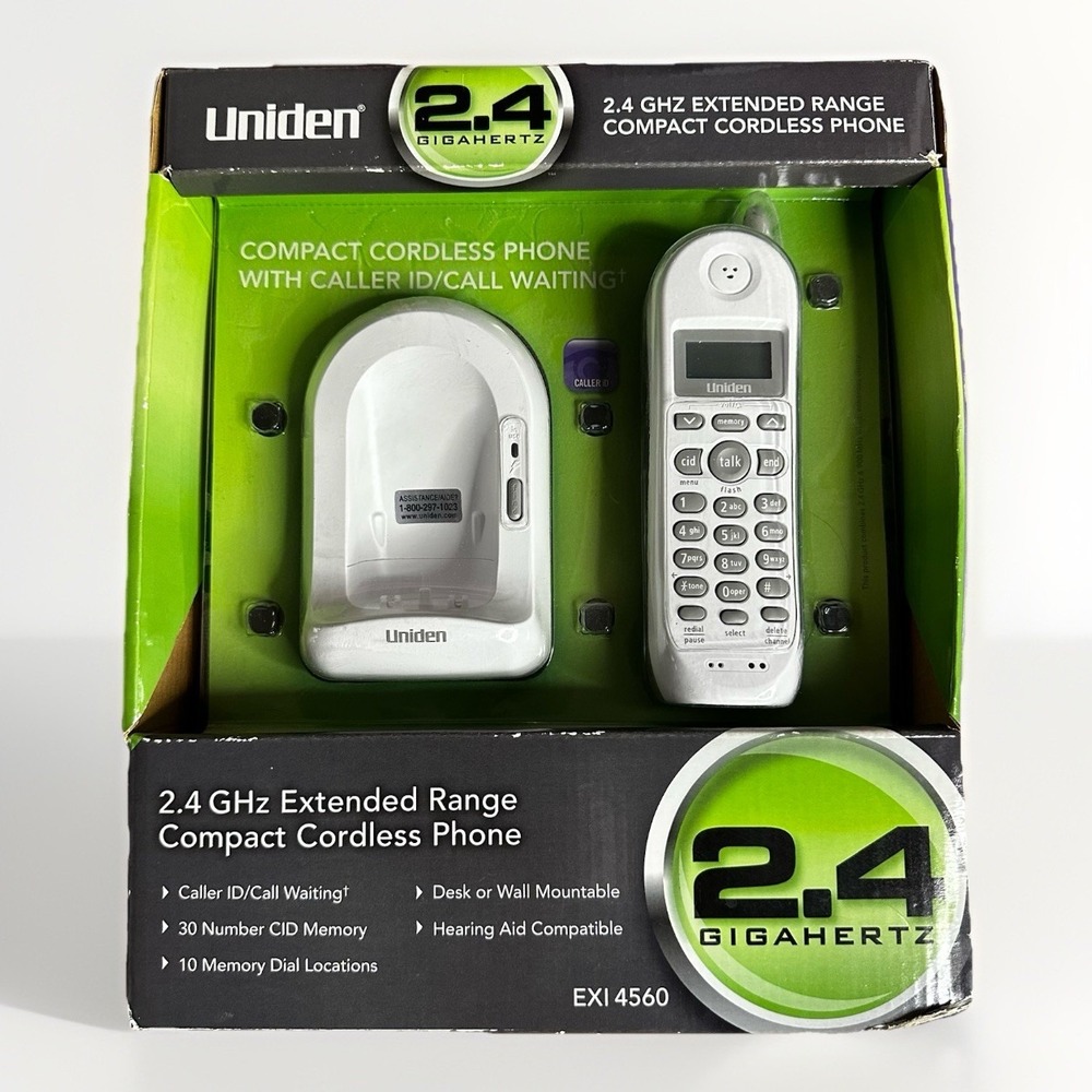 Uniden EX14560 2.4 GHz Extended Range Cordless Phone White Landline Vintage NEW